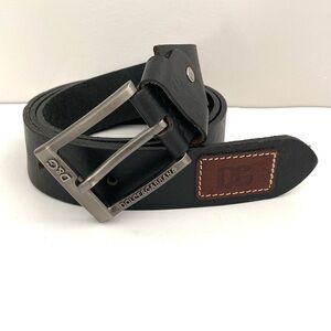 Vintage Dolce & Gabbana Black Leather Belt Silver Buckle W37” - 42”